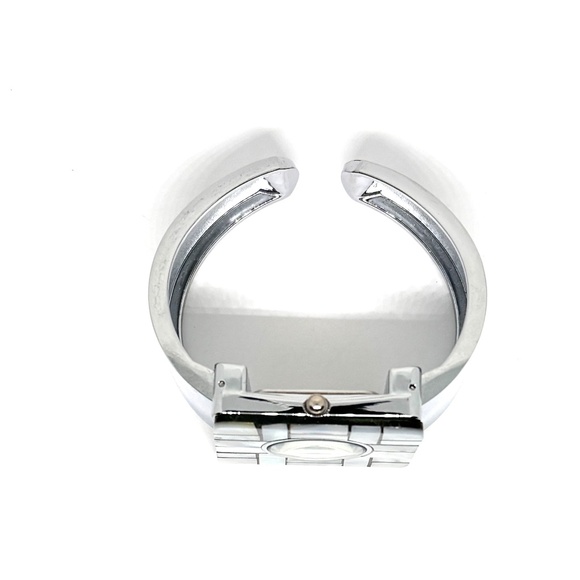 New Vtg Mother of Pearl Shell Face Silver Cuff Ladies Watch Item #1004
